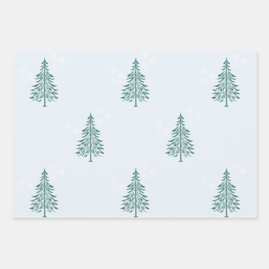 Moderne Wrapping Paper Sheets | Pine Trees Geschenkpapier Set (Vorderseite)