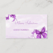 Moderne wunderschöne, Lila mit Schmetterling Visitenkarte (Vorderseite)