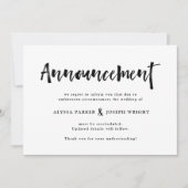Moderne Wünsche | Hochzeit abgesagt oder verschobe Einladung (Vorderseite)