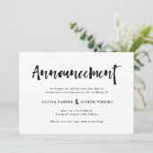 Moderne Wünsche | Hochzeit abgesagt oder verschobe Einladung (Stehend Vorderseite)