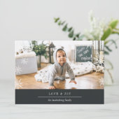 Moderne Wunschfotokarte mit bearbeitbarer Meldung Feiertagskarte (Stehend Vorderseite)