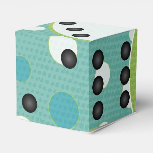 Moderne Würfel oder Die Hochzeitsparty Gefälligkei Geschenkschachtel (Rückseite)