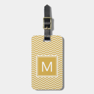 Moderne würzige Senf-Gelb-Sparren und Monogramm Gepäckanhänger