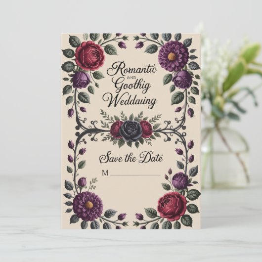 Moderne Wüste Boho Wedding Clipart Bundle Einladung (Stehend Vorderseite)