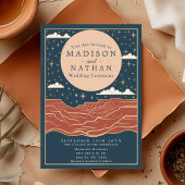 Moderne Wüste Moon Canyon Wedding Einladung