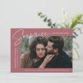 Moderne Wüste Rose Überraschung Foto Verlobung Ankündigung (Stehend Vorderseite)