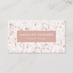 Moderne Wüstenblush & White Terrazzo Business Card Visitenkarte