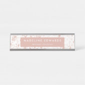 Moderne Wüstenblüte & Weiße Terrazzo Personalisier Schreibtischnamensplakette (Vorderseite )