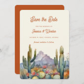 Moderne Wüstenkaktus Save the Date Einladung (Vorne/Hinten)