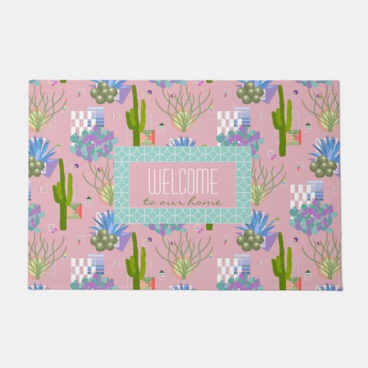 Moderne Wüstenlandschaft Mitte des Jahrhunderts -  Fußmatte (Vorderseite)