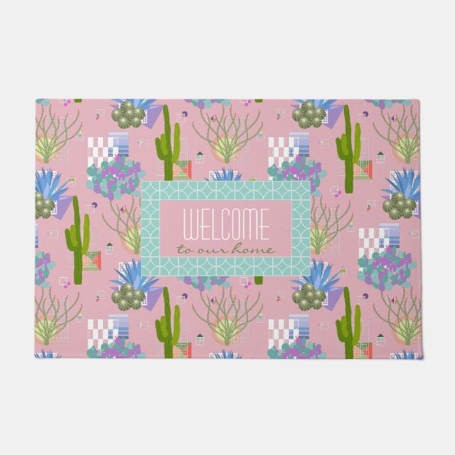 Moderne Wüstenlandschaft Mitte des Jahrhunderts -  Fußmatte (Vorderseite)