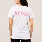 Moderne XOXO Rosa Herzen und FotoCollage Tri-Blend Shirt (Rückseite)