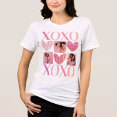 Moderne XOXO Rosa Herzen und FotoCollage Tri-Blend Shirt (Vorderseite)
