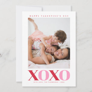 Moderne XOXO Valentinsfoto Feiertagskarte