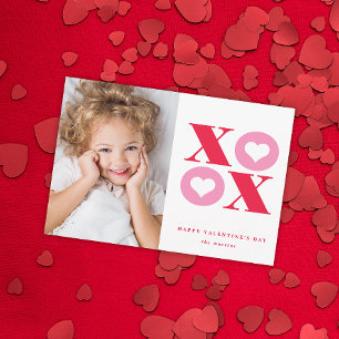 Moderne XOXO Valentinstag-Foto Feiertagskarte