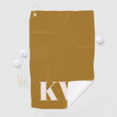 Moderne Yellow Monogram Initials Personalisiert Golfhandtuch (Insitu)