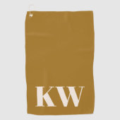Moderne Yellow Monogram Initials Personalisiert Golfhandtuch (Vorderseite)