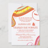 Moderne Yellow Orange Aqua Mint Paisley Wedding Einladung (Vorderseite)