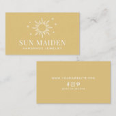 Moderne Yellow Sun Business Card Visitenkarte (Vorne/Hinten)