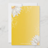 Moderne Yellow & White Gerbera Daisy Baby Dusche Einladung (Rückseite)