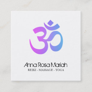 *~* Moderne Yoga Energy Healer Om Om Symbol Quadratische Visitenkarte