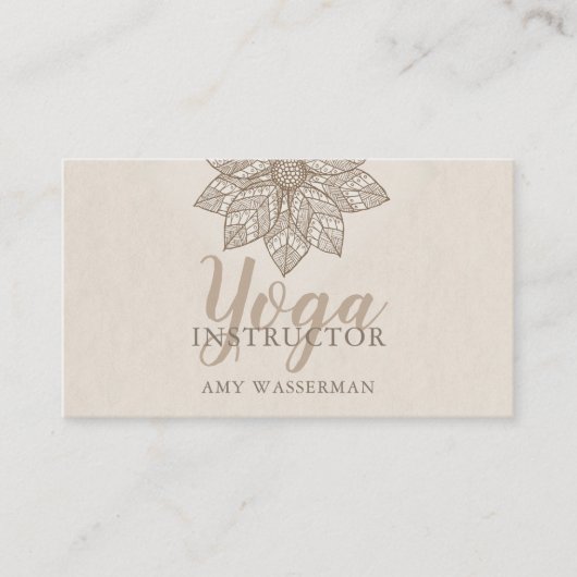 Moderne Yoga Instructor Lotus Blume Business Card Visitenkarte (Vorderseite)
