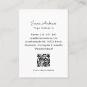 Moderne Yoga Massage Wellness QR Code Business Car Visitenkarte (Rückseite)