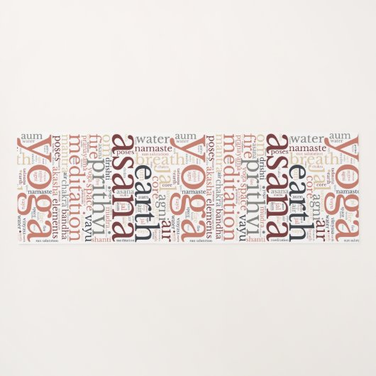 Moderne Yoga Mat Word Cloud Yogamatte (Rückseite (Horizontal))