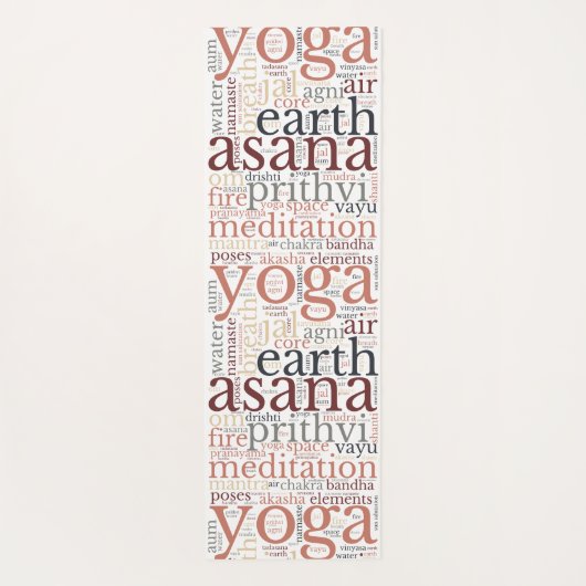 Moderne Yoga Mat Word Cloud Yogamatte (Rückseite)