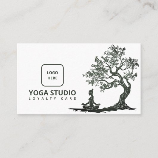 Moderne Yoga QR Code Treuekarte (Vorderseite)