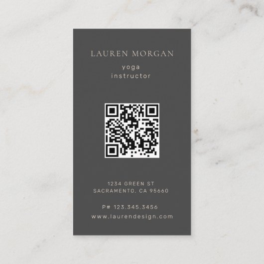 Moderne Yoga Studio Business Card Visitenkarte (Rückseite)