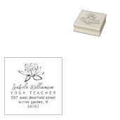 Moderne Yoglehrerin Lotus Blume Rücksendeadresse Gummistempel (Stempel)