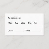 Moderne Zahnarztberuf-Erinnerung Visitenkarte (Rückseite)