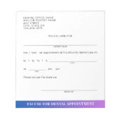 Moderne Zahnarzternennung Entschuldigung Custom Sl Notizblock (Vorderseite)