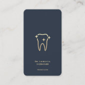 Moderne Zahnärztin Dental Tech Monogram Dark Blue Visitenkarte (Vorderseite)