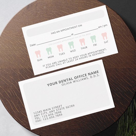 Moderne Zahnarztkarte Erinnerung Terminkarte