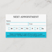 Moderne Zahnarztkarte Terminkarte (Rückseite)