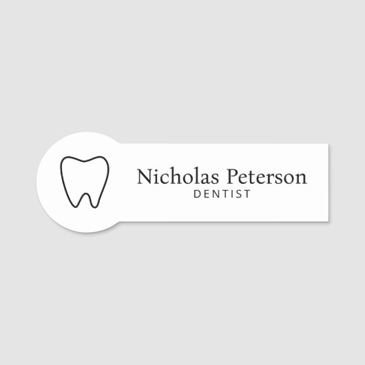 Moderne Zahnarztklinik für Minimalistische Zahnarz Namensschild (Vorderseite)