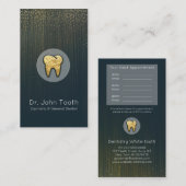 Moderne Zahnarztpraxis Ernennung Blaues Gold Visitenkarte (Vorne/Hinten)
