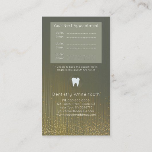 Moderne zahnmedizinische visitenkarte (Rückseite)