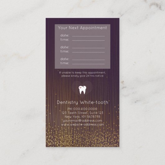 Moderne zahnmedizinische visitenkarte (Rückseite)