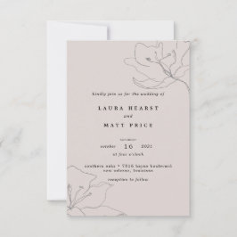 Moderne zarte Blush Pink Blues Hochzeit Einladung