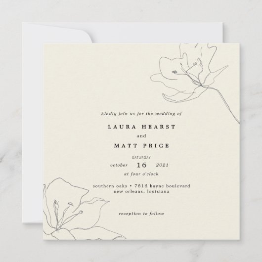 Moderne, zarte Eggshell Floral Wedding (Vorderseite)