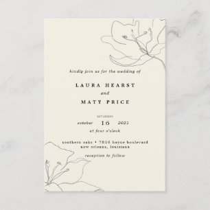 Moderne, zarte Eggshell Floral Wedding Einladung