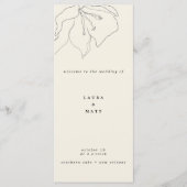 Moderne, zarte Eggshell Floral Wedding Programm (Vorderseite)