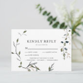 Moderne, zarte Frühlingsgrüne UAWG w/méal RSVP Karte (Stehend Vorderseite)