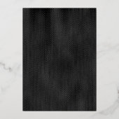 Moderne zarte schwarze Minimal Textured Wedding Folieneinladung (Rückseite)