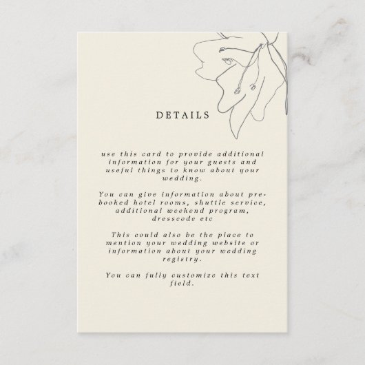 Moderne zarte, weiche Eggshell Floral Begleitkarte (Vorderseite)