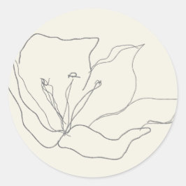 Moderne zarte, weiche Eggshell Floral Runder Aufkleber