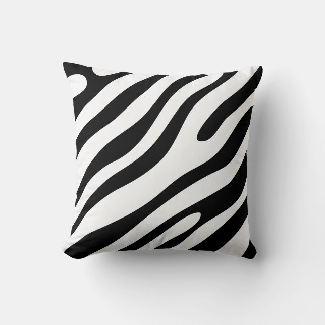 Moderne Zebra-Druckmuster passen Ihre Farbe an Kissen (Vorderseite)